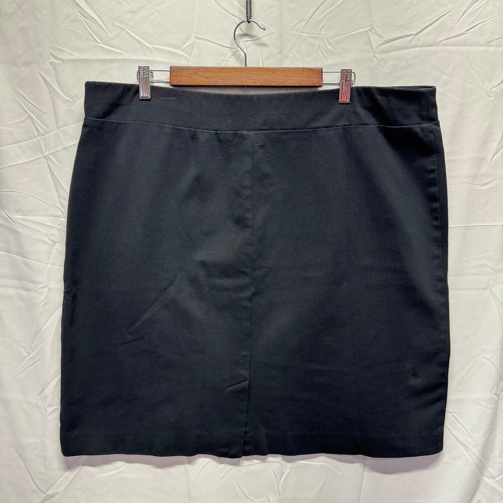 J. Jill Black Ponte Pencil Straight Skirt XL Work Career Stretch Comfort Office
